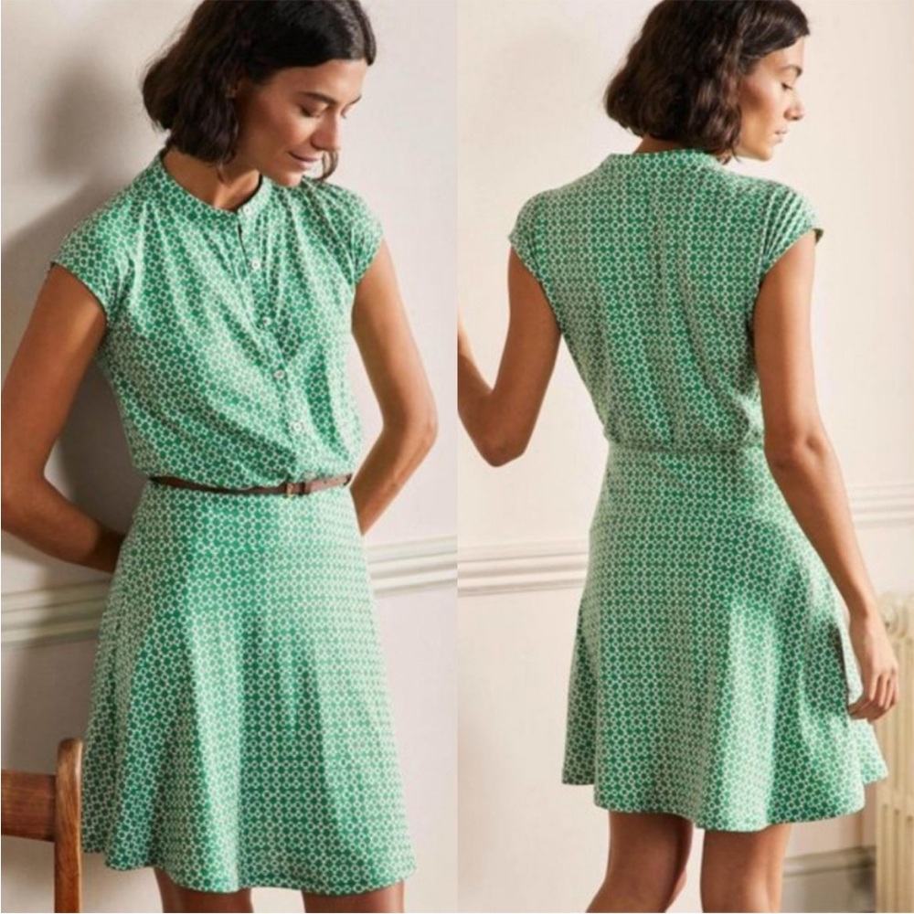 Boden | Easy Jersey Green Jersey Shirt Dress - Size 6